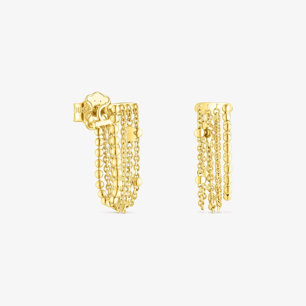 Aretes de oro con cuatro cadenas Cool Joy