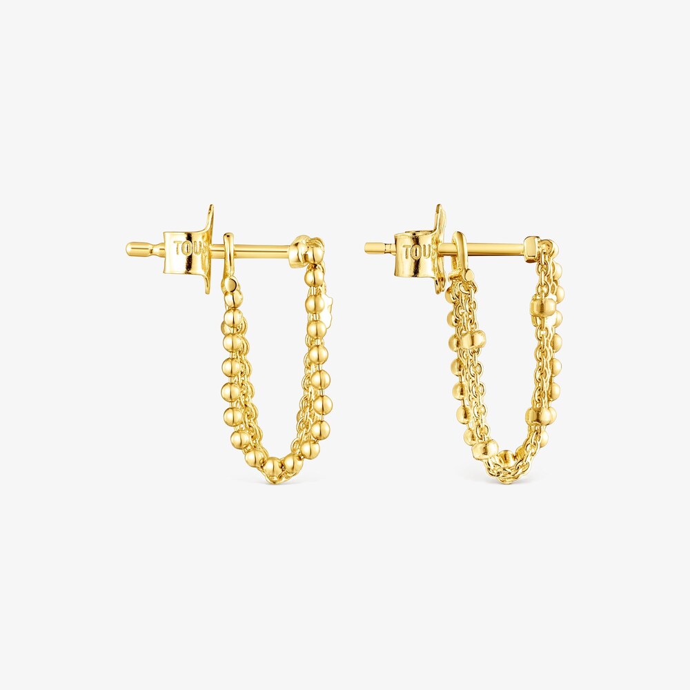 Aretes de oro con cuatro cadenas Cool Joy