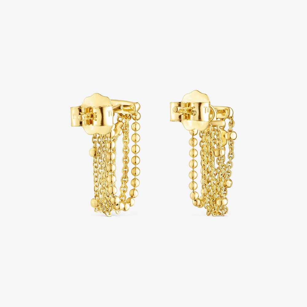 Aretes de oro con cuatro cadenas Cool Joy