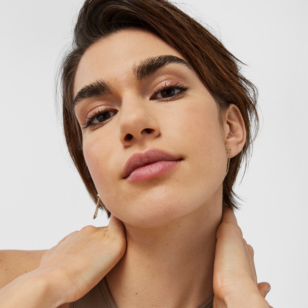 Aretes de oro con cuatro cadenas Cool Joy