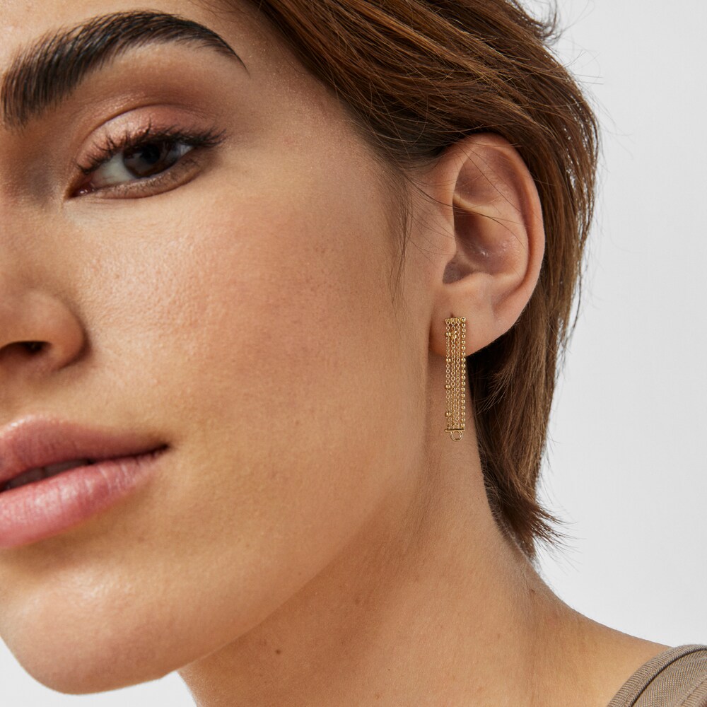 Aretes de oro con cuatro cadenas Cool Joy