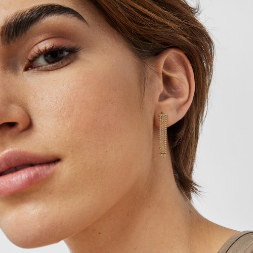 Pendientes de oro con cuatro cadenas Cool Joy
