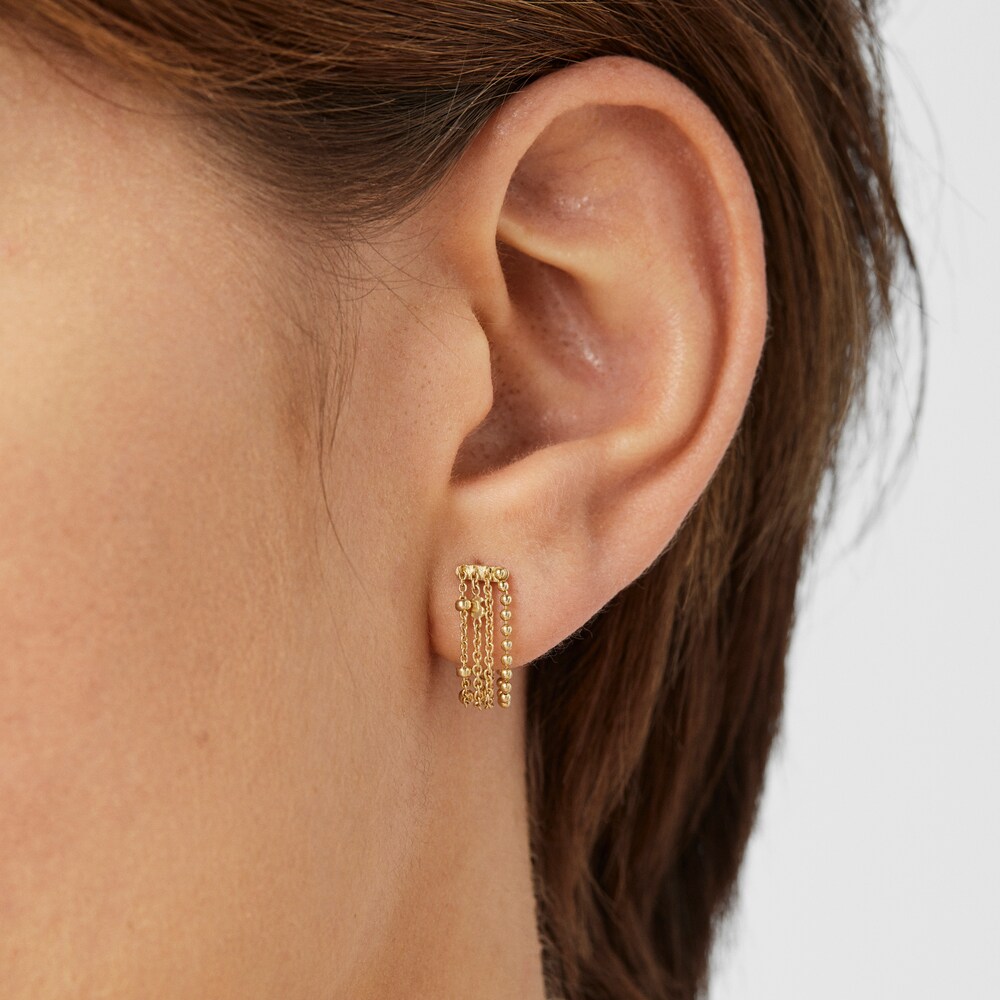 Aretes de oro con cuatro cadenas Cool Joy