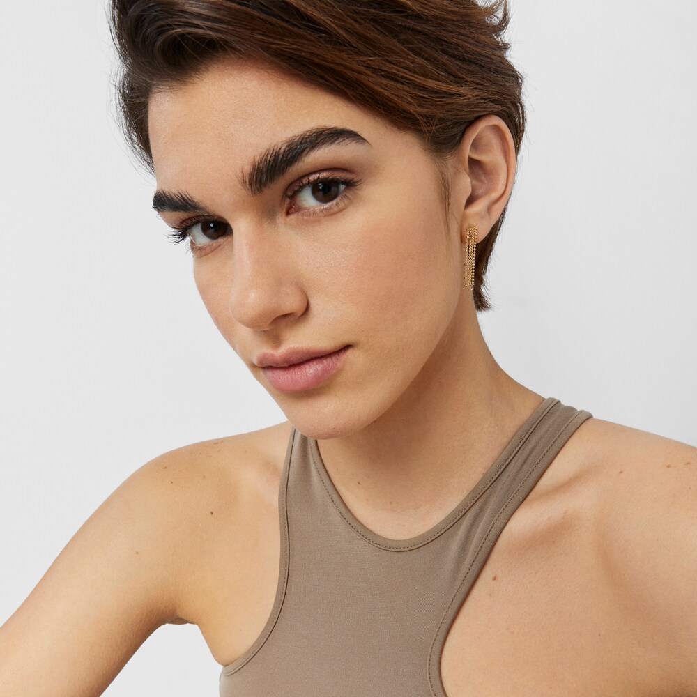 Aretes de oro con cuatro cadenas Cool Joy