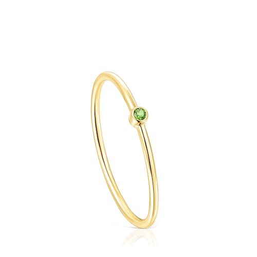 Gold TOUS Cool Joy Ring with chrome diopside