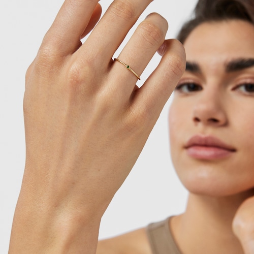 Gold TOUS Cool Joy Ring with chrome diopside