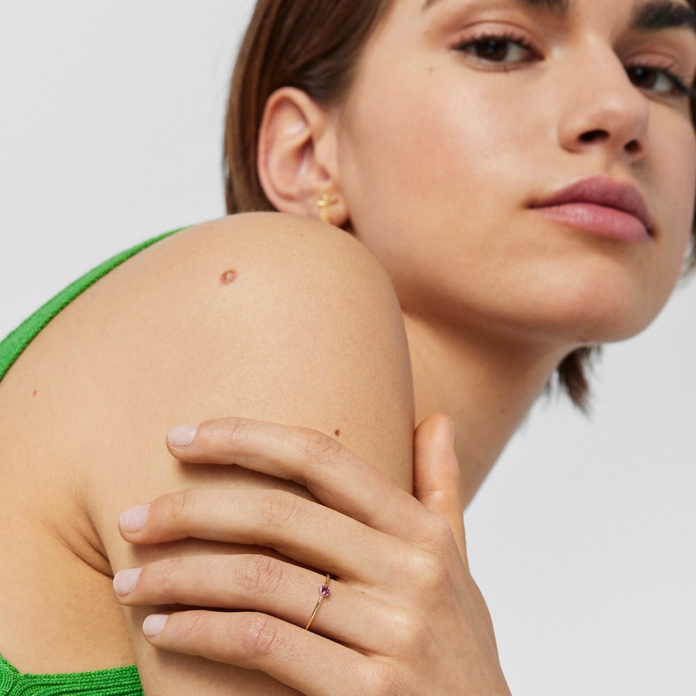 Anillo de oro con rodolita Cool Joy