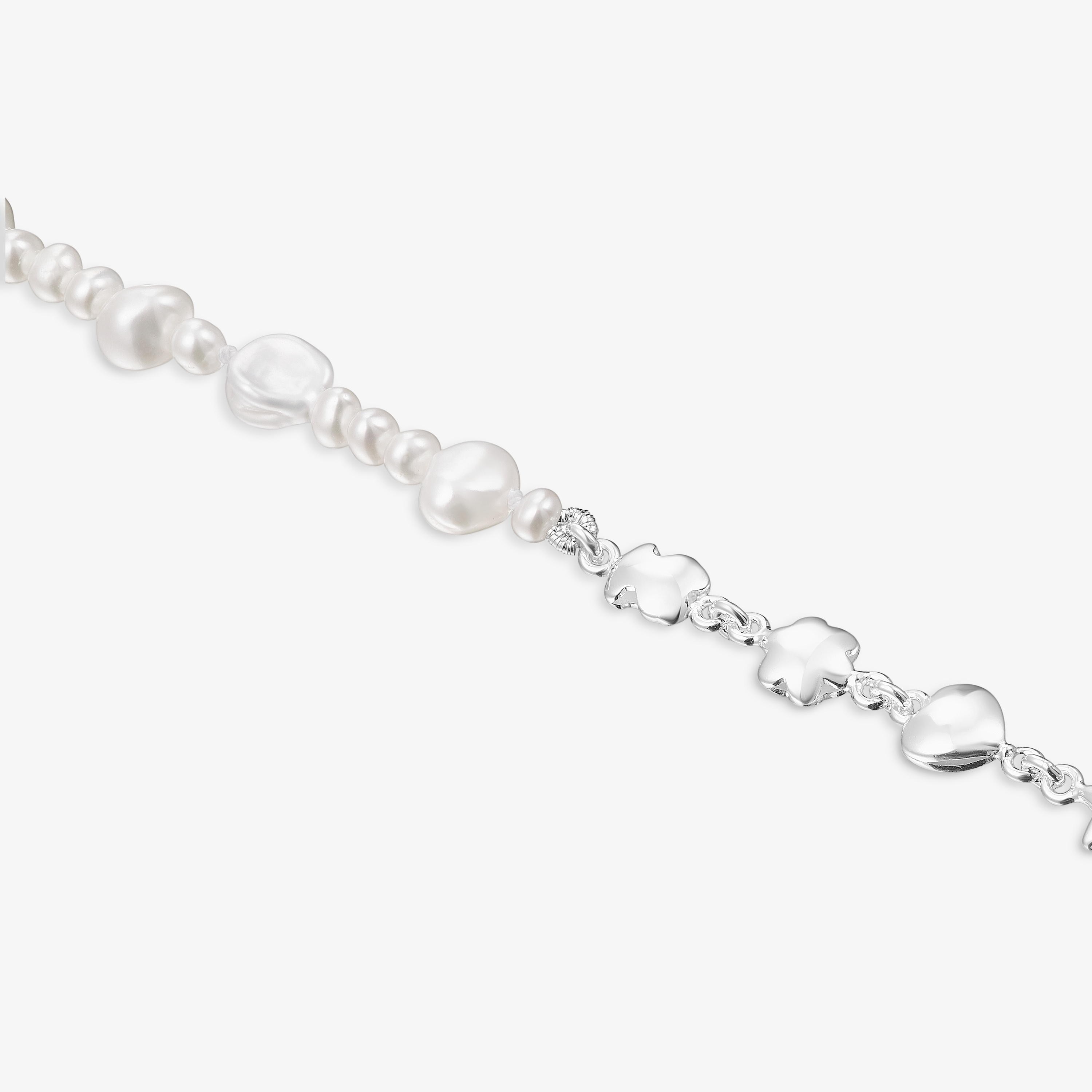 Silver and cultured pearls Mini Icons Bracelet with charms