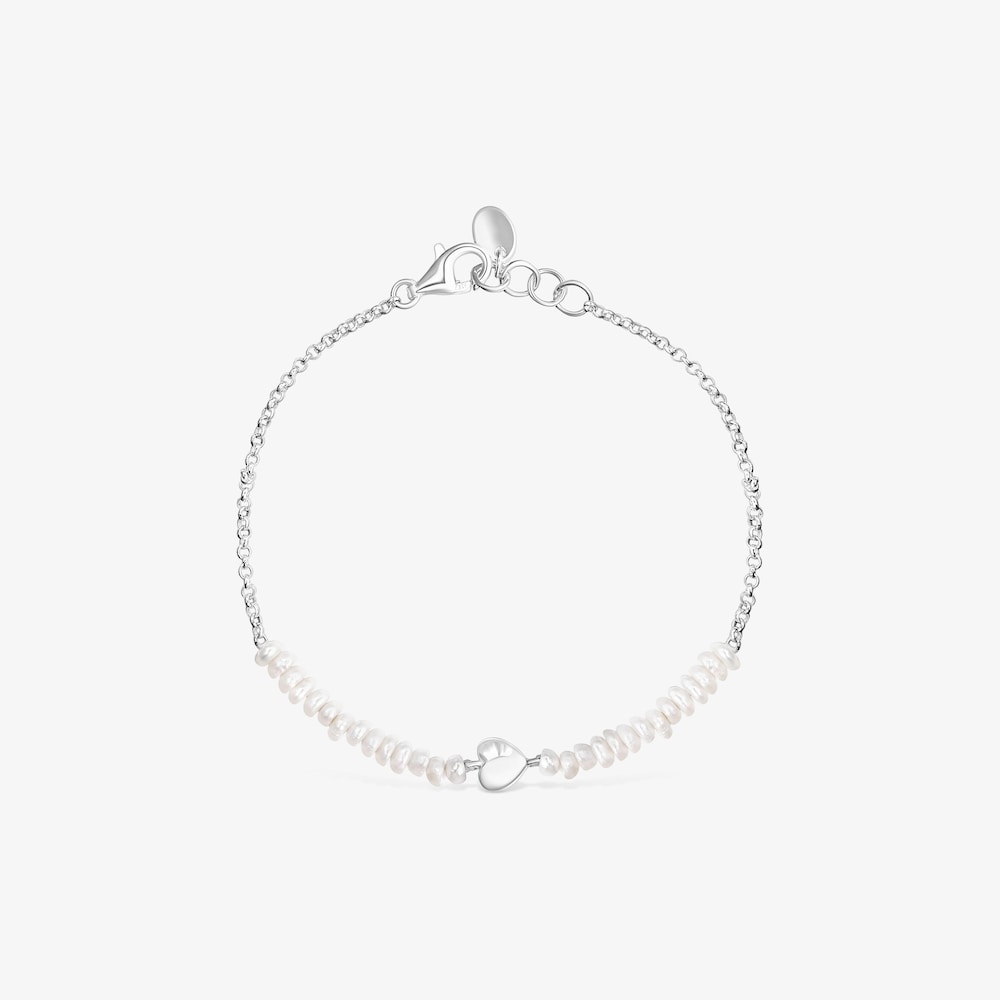 Sada n&aacute;ramků Mini Icons ze stř&iacute;bra a uměle vypěstovan&yacute;ch perel se srdcem a medv&iacute;dkem