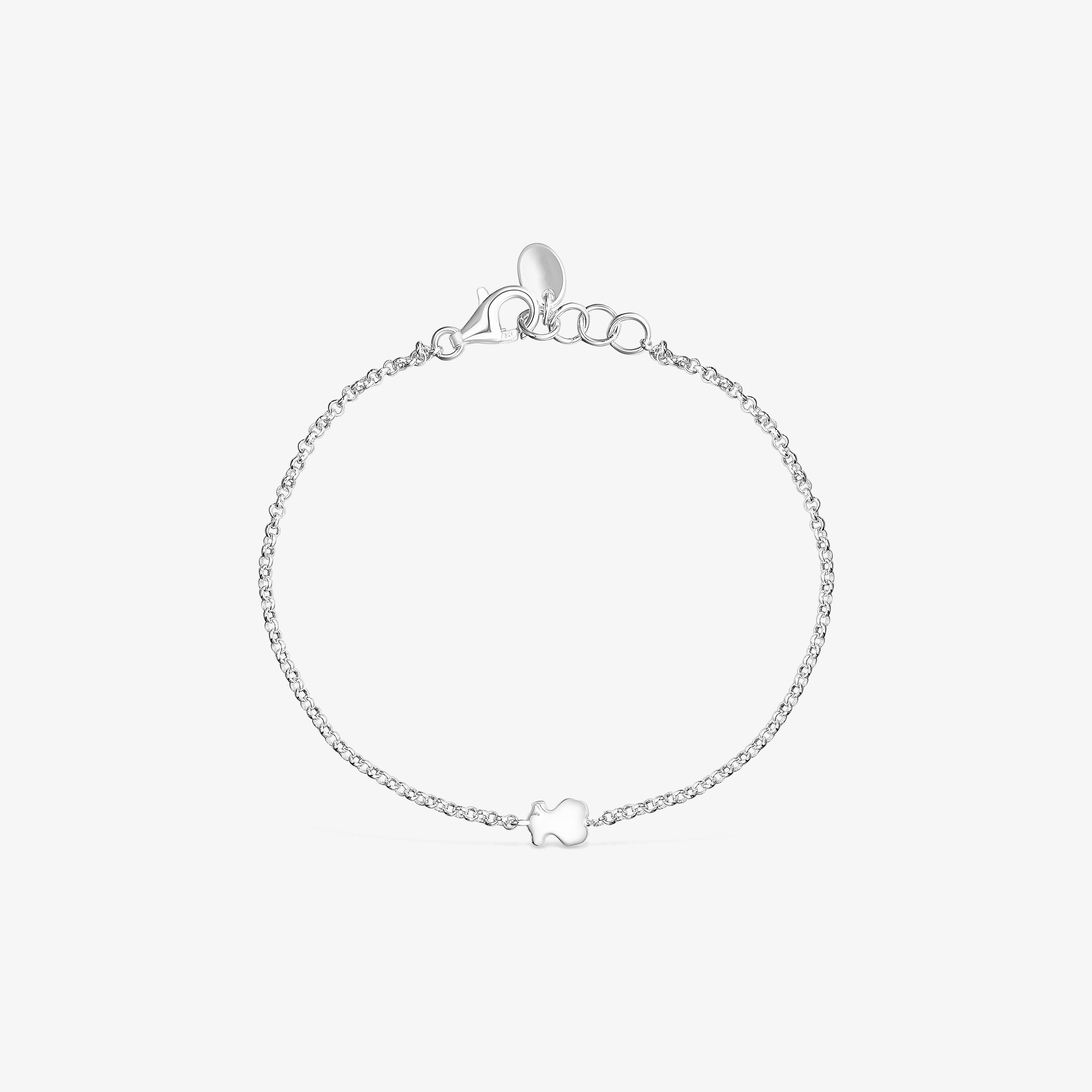 Silver and cultured pearls Mini Icons heart and bear Bracelet set