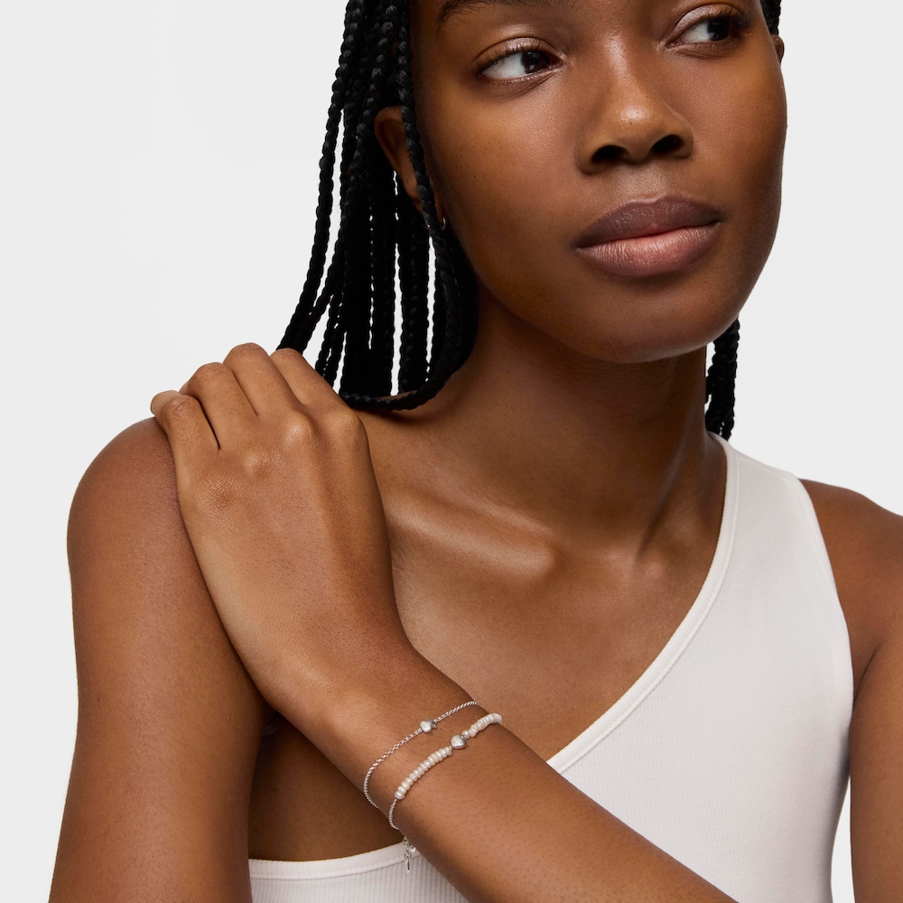 Sada n&aacute;ramků Mini Icons ze stř&iacute;bra a uměle vypěstovan&yacute;ch perel se srdcem a medv&iacute;dkem