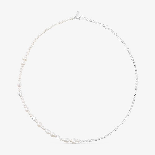 Collar de plata y perlas cultivadas con tres motivos Mini Icons