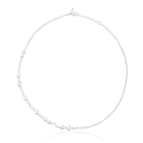 Collar de plata y perlas cultivadas con tres motivos Mini Icons image number 0