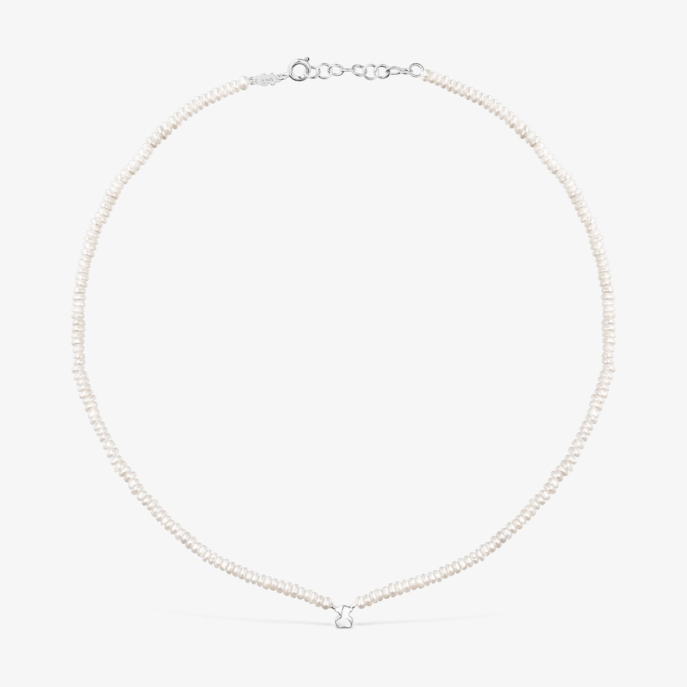 Sada n&aacute;hrdeln&iacute;ků Mini Icons ze stř&iacute;bra a uměle vypěstovan&yacute;ch perel se srdcem a medv&iacute;dkem