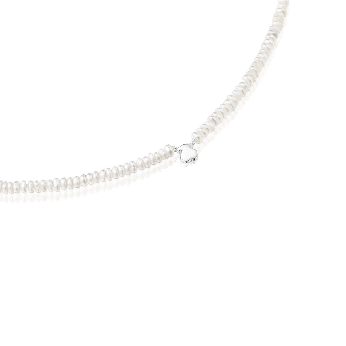 Silver and cultured pearls Mini Icons heart and bear Necklace set