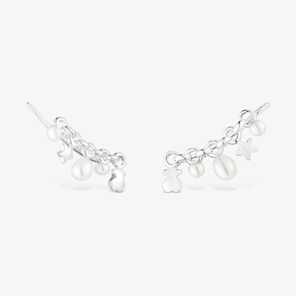 Nausznica Mini Icons wykonana ze srebra z prętem i charmsami