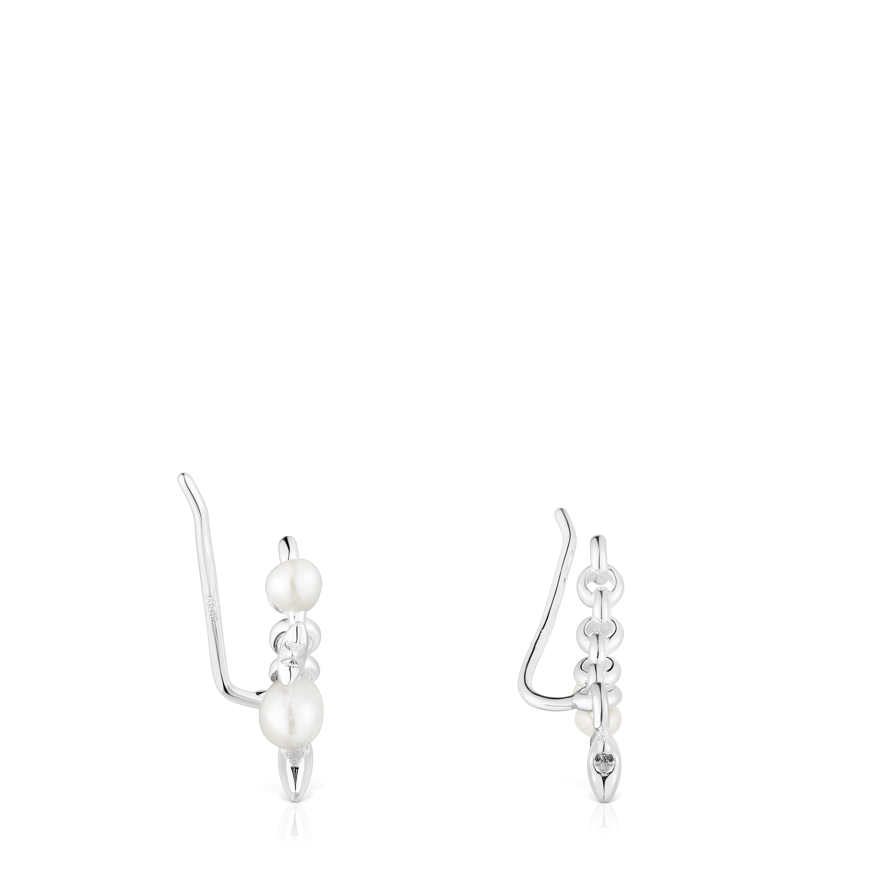 Earcuff de plata con barra y motivos Mini Icons
