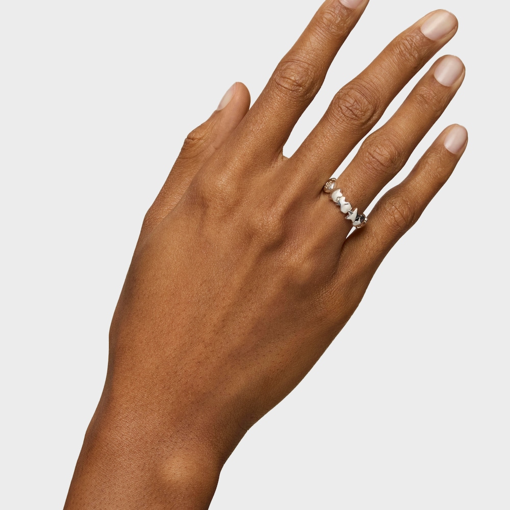 Silver TOUS Mini Icons Ring with Bear, Heart and Flower motifs