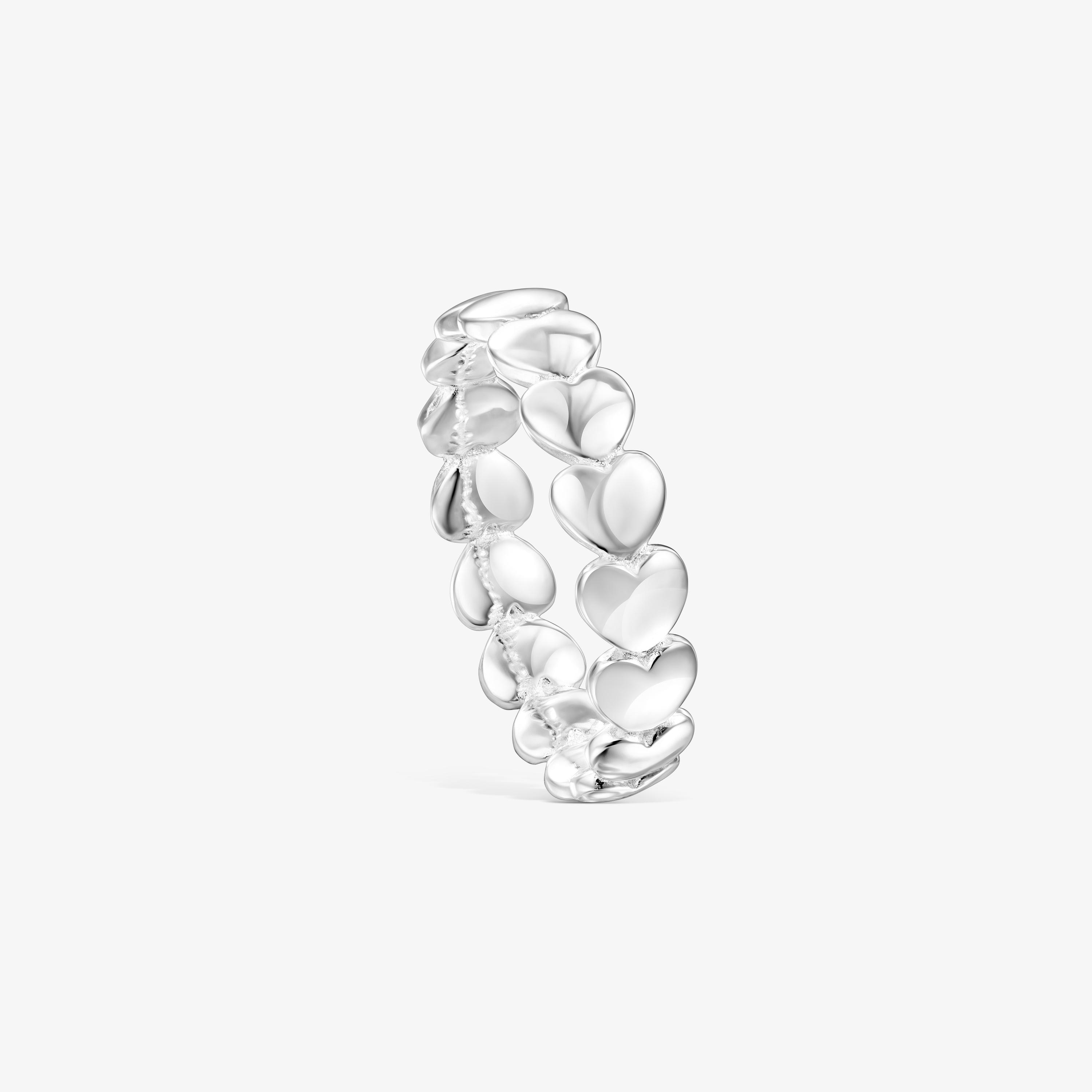 Silver TOUS Mini Icons Heart Ring with motifs