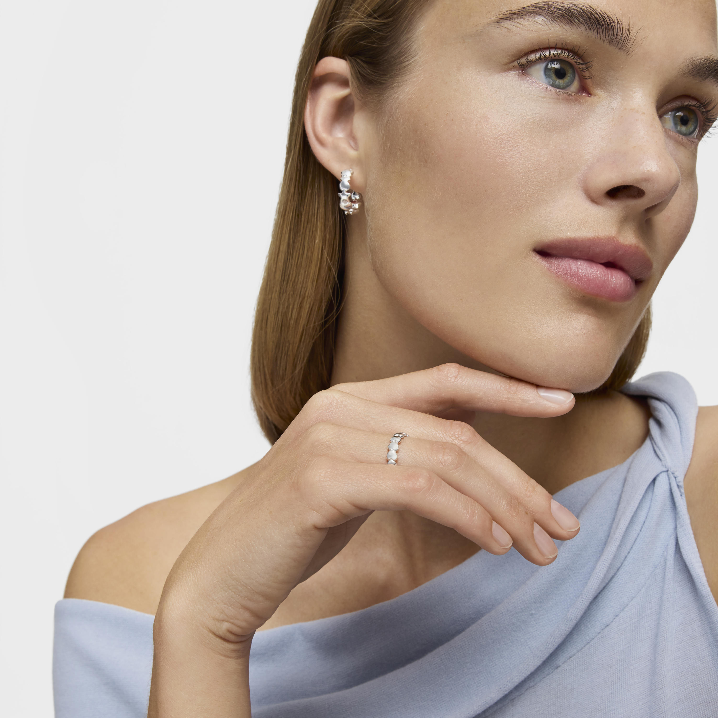 Silver TOUS Mini Icons Heart Ring with motifs