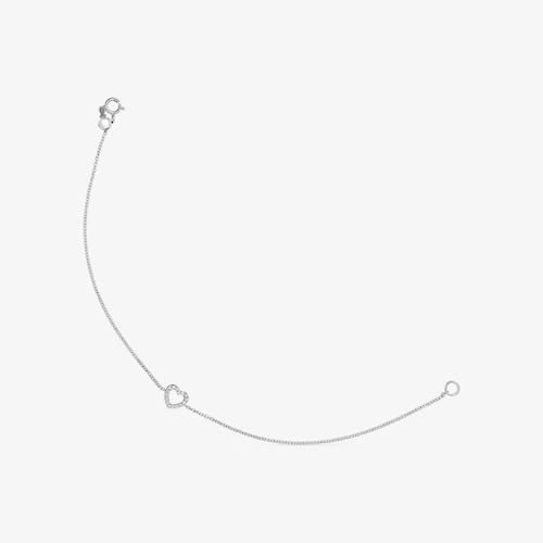 Pulsera Les Classiques coraz&oacute;n de Oro blanco con Diamantes