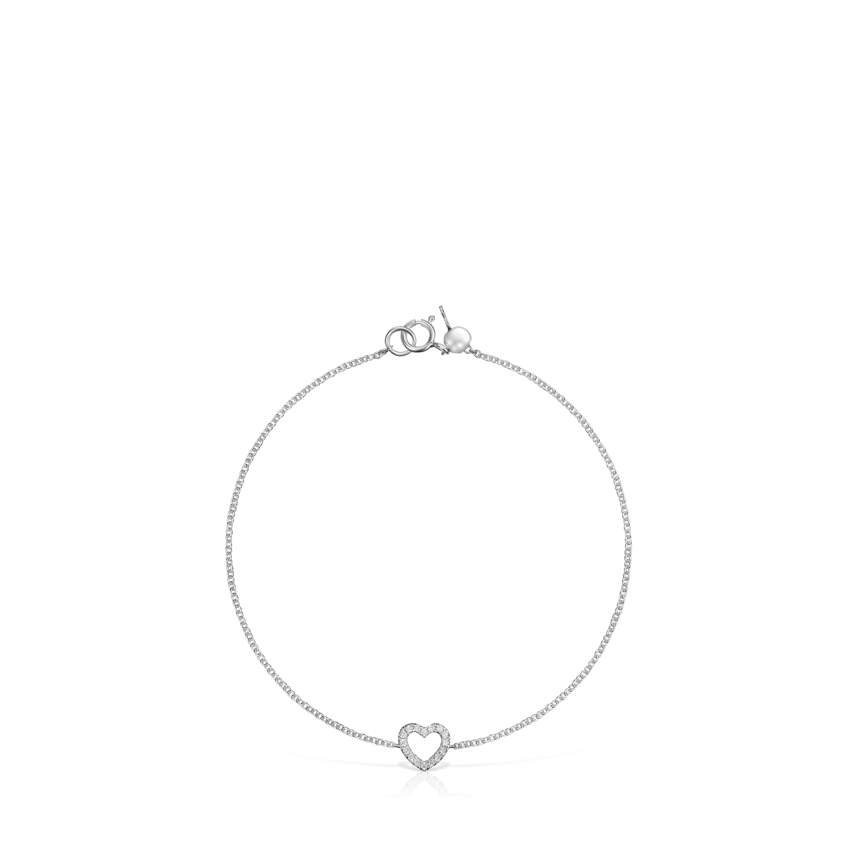 Pulsera corazón de oro blanco con diamantes Les Classiques