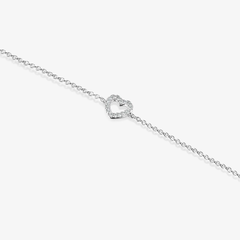 Pulsera Les Classiques coraz&oacute;n de Oro blanco con Diamantes