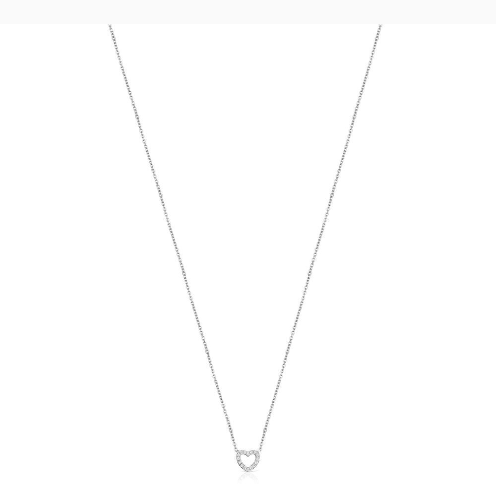 Collar coraz&oacute;n de oro blanco 18K y diamantes Les Classiques