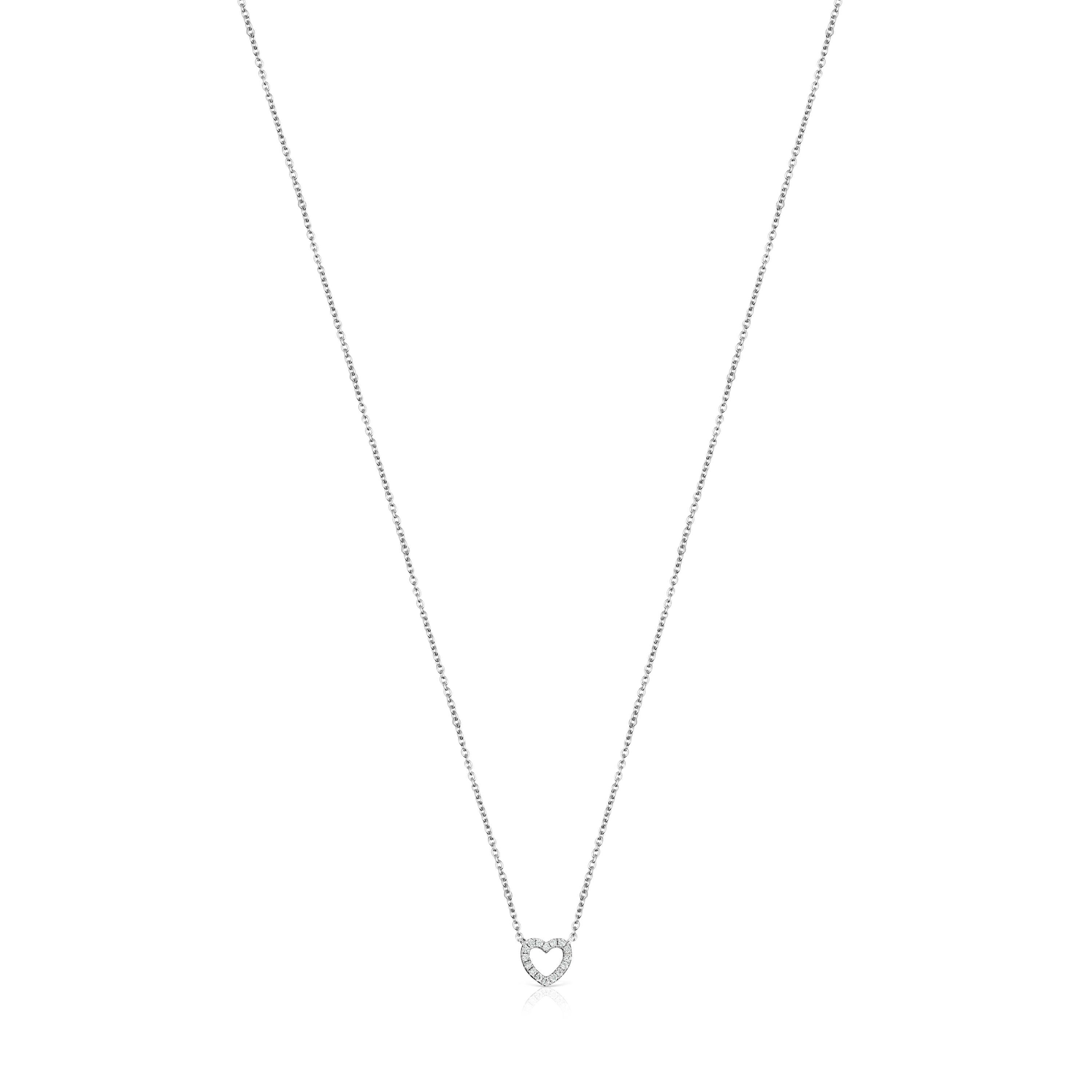 White Gold Les Classiques heart Necklace with Diamonds