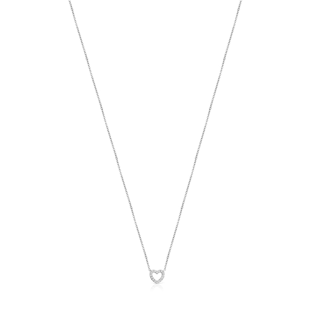 Collar Les Classiques corazón de Oro blanco y Diamantes image number 0