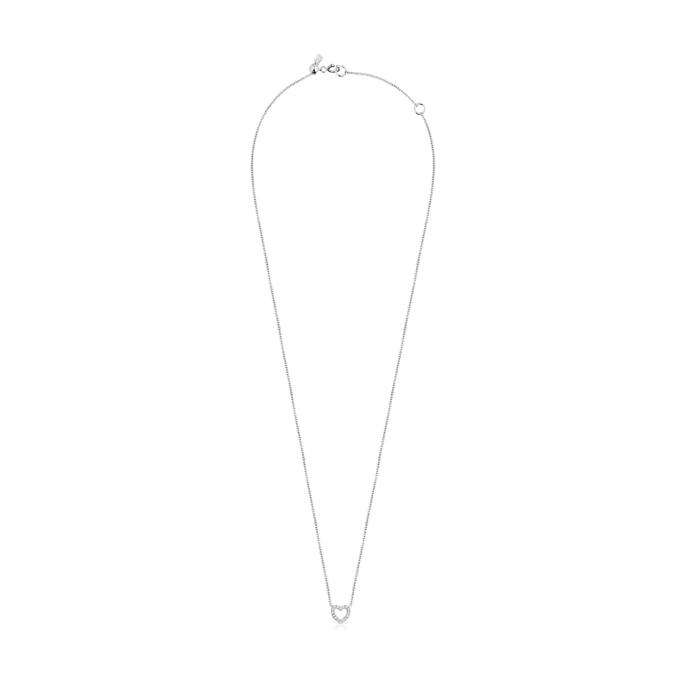 Collar coraz&oacute;n de oro blanco 18K y diamantes Les Classiques