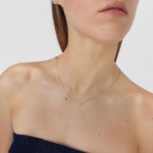 Collar corazón de oro blanco y diamantes Les Classiques