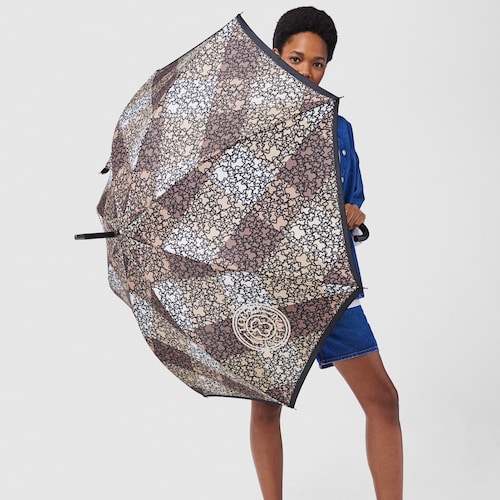 Paraguas grande Kaos Mini Stamp marr&oacute;n