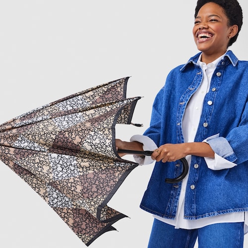 Paraguas grande Kaos Mini Stamp marr&oacute;n