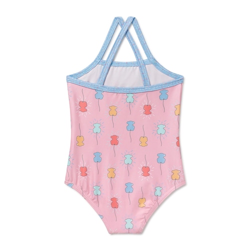 Fato de banho de menina alças Happy Rosa