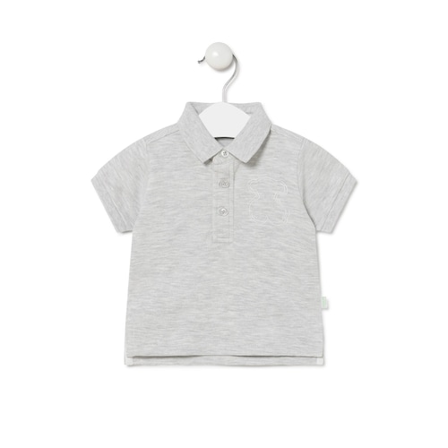 Polo m/curta Casual Cinzento