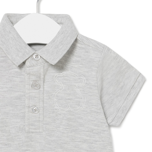 Polo m/curta Casual Cinzento