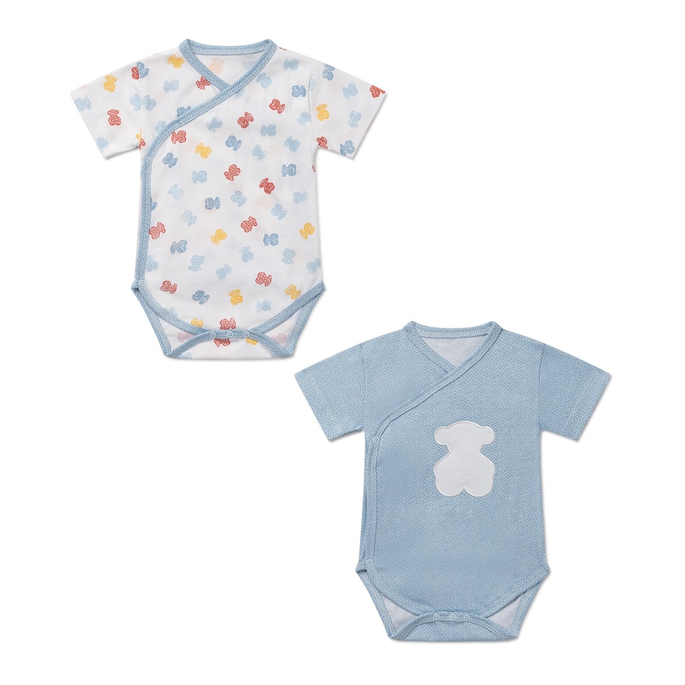 Pack de 2 bodies cruzados Art Azul Celeste