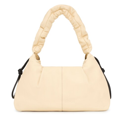 Sac TOUS Soft grand en cuir beige image number 0