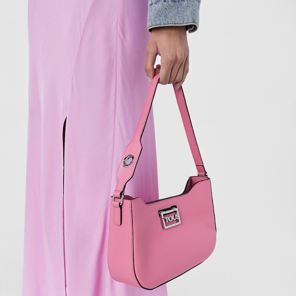 Bolso de hombro de piel rosa TOUS Legacy image number 2