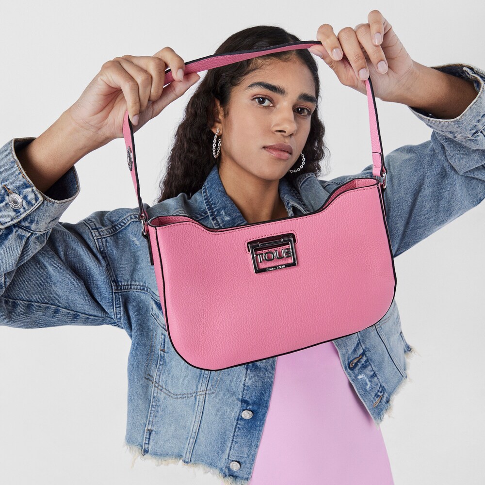 Bolso de hombro de piel rosa TOUS Legacy image number 3