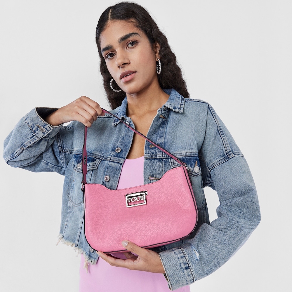 Bolso de hombro de piel rosa TOUS Legacy image number 6