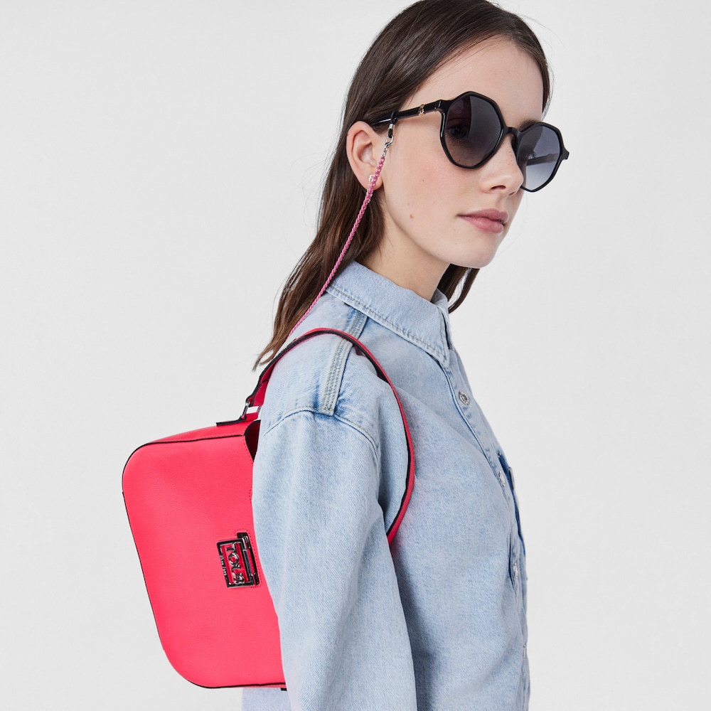 Fluorescent pink leather TOUS Legacy Shoulder bag