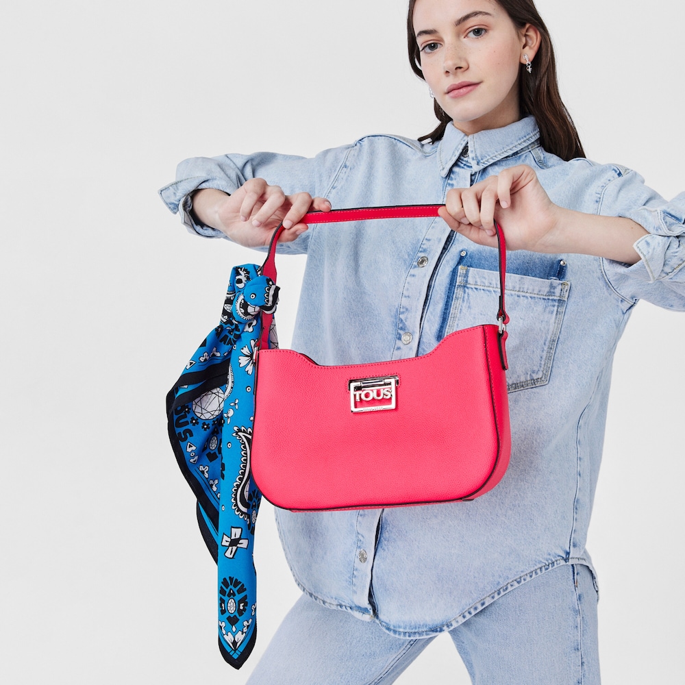 Fluorescent pink leather TOUS Legacy Shoulder bag