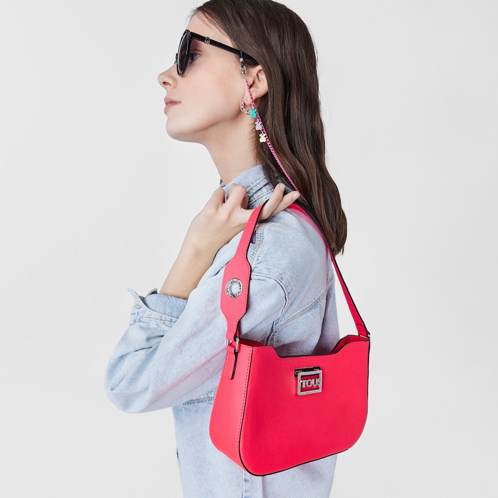 Fluorescent pink leather TOUS Legacy Shoulder bag