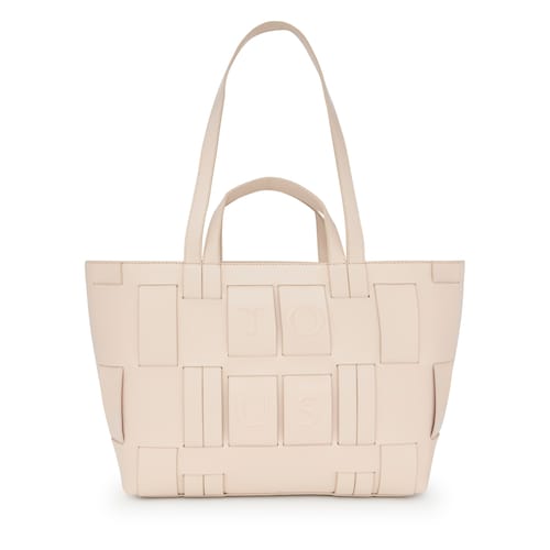 Capazo beige y malva TOUS Damas