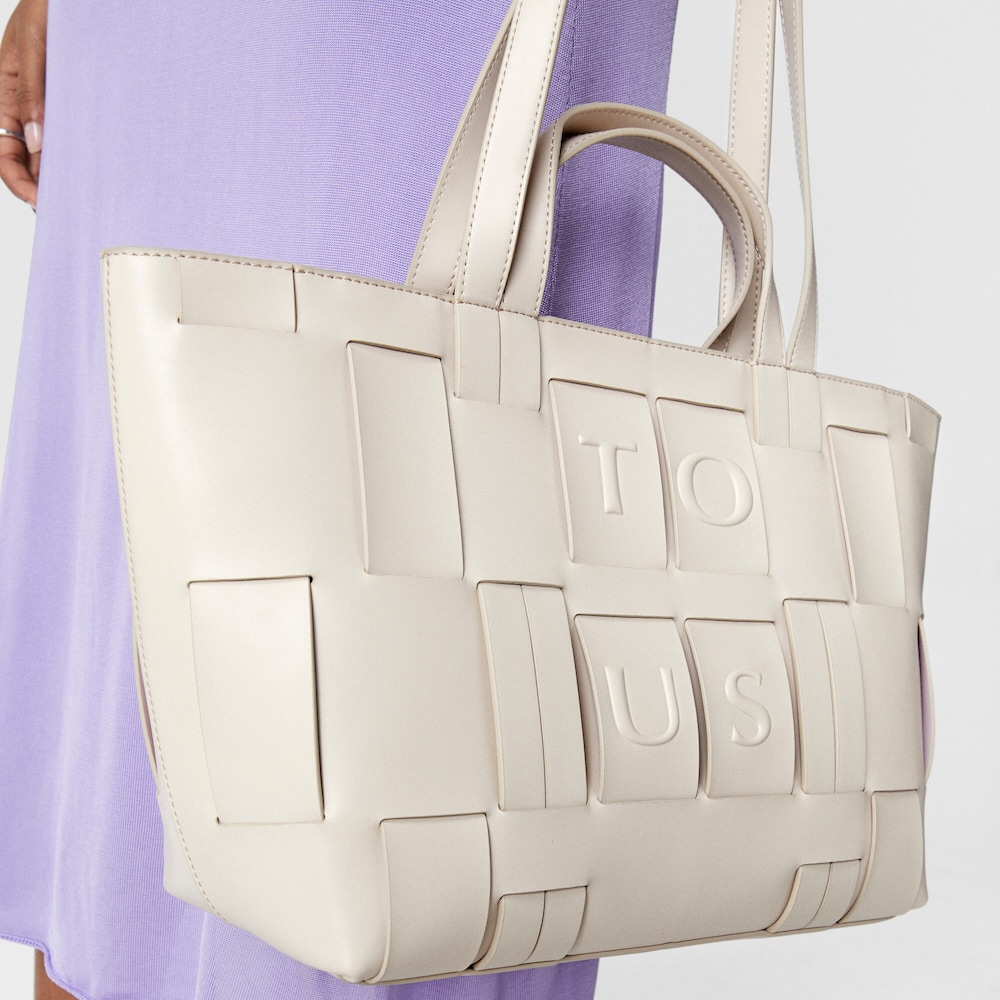 Capazo beige y malva TOUS Damas