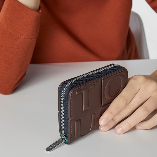 Monedero mediano marr&oacute;n y turquesa TOUS Damas