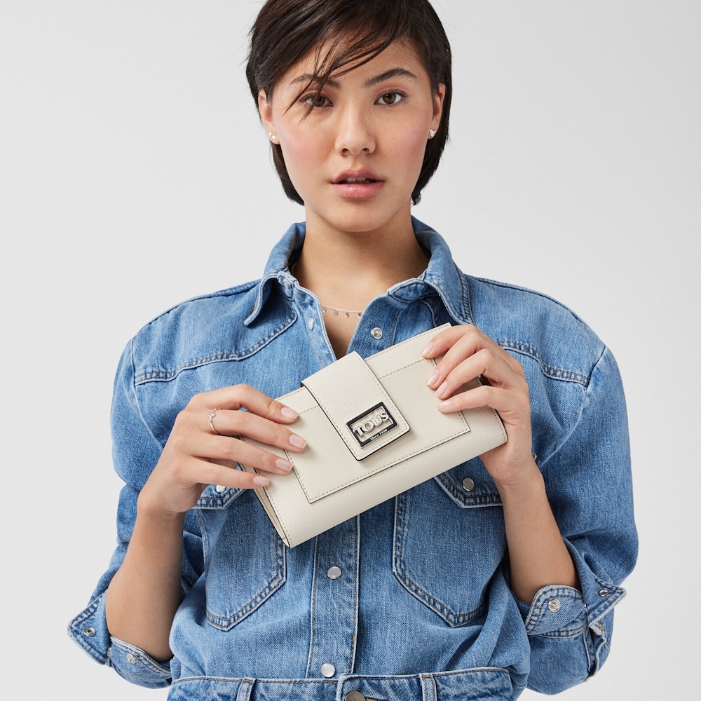 Billetera Pocket grande beige TOUS Funny