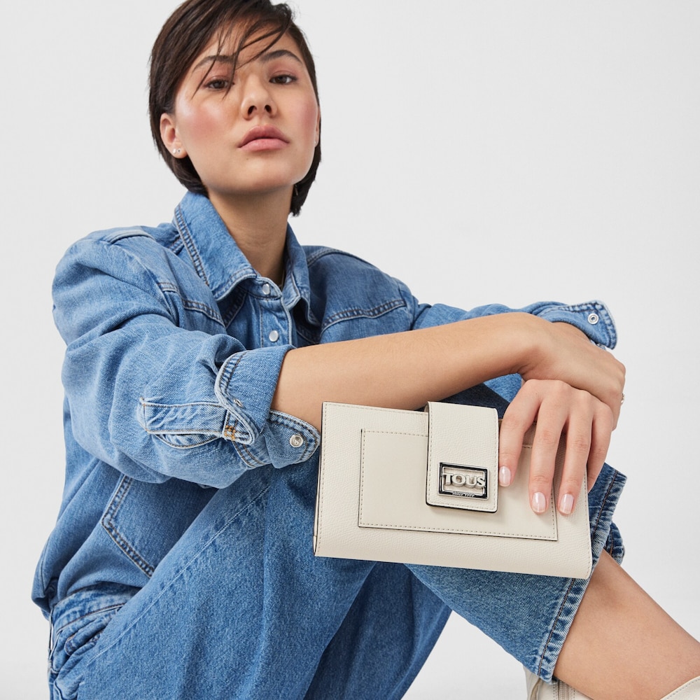Billetera Pocket grande beige TOUS Funny